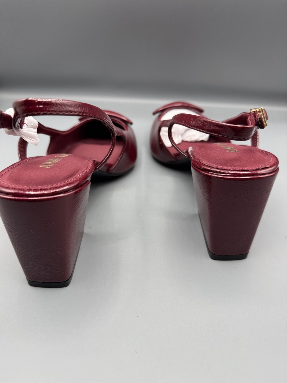 Anne Klein Renetta Bordeaux Slingback Block Heel Pointed Toe Pumps - Picture 3 of 4